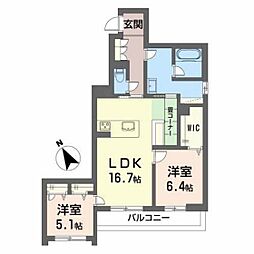 サングレイス 2LDKの間取図画像