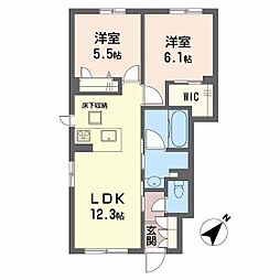ミラベルK's2 2LDKの間取図画像