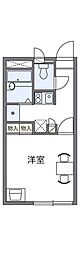 レオパレスグリンビューF 1Kの間取図画像
