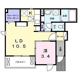 ブリッサハウス 1LDKの間取図画像