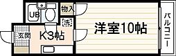 ハイネス横川 1Kの間取図画像