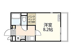 レオネクストファンシー 1Kの間取図画像