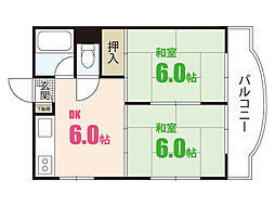 樹マンション 2DKの間取図画像