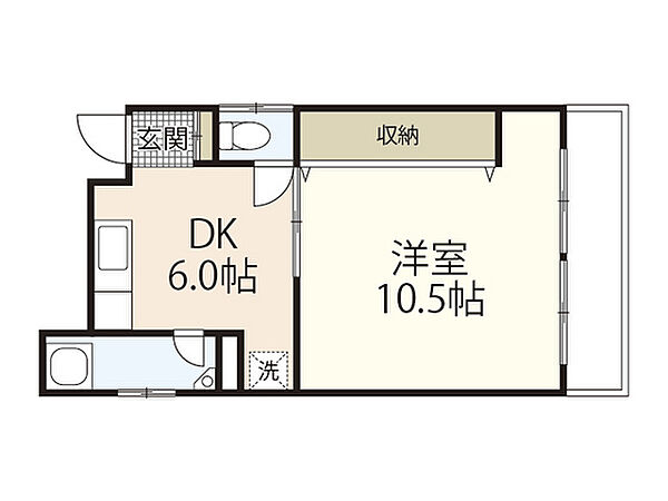 広島県広島市中区猫屋町(賃貸マンション1DK・4階・34.20㎡)の写真 その2