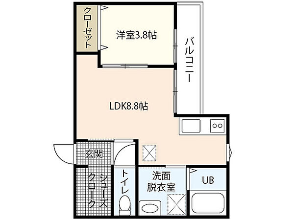 広島県広島市南区皆実町3丁目(賃貸アパート1LDK・1階・38.53㎡)の写真 その2