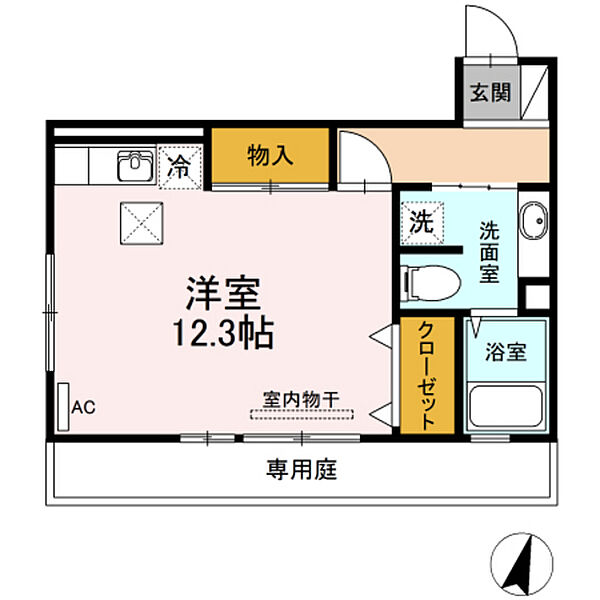 ストゥーディオ雅　Ａ棟 ｜広島県広島市安佐南区大町東1丁目(賃貸アパート1R・1階・34.70㎡)の写真 その2