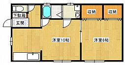 ヴェルディア東雲 1階1LDKの間取り