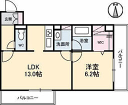 広島県広島市南区宇品東1丁目（賃貸マンション1LDK・2階・46.43㎡） その2