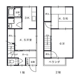 立川アパートB 1階3Kの間取り