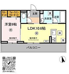 クレールRF 3階2LDKの間取り