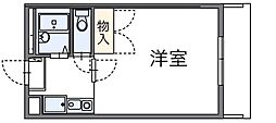 レオパレス城南田村 1階1Kの間取り