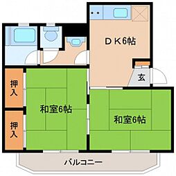 VISTA五日市 2DKの間取図画像