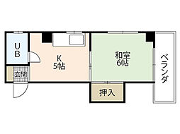 はいしげビル 1DKの間取図画像
