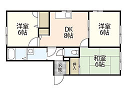 ウエストコートB 3DKの間取図画像