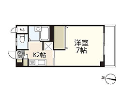エクセレント矢野 1Kの間取図画像