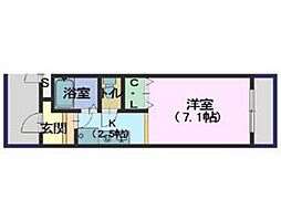 sun　MoRitz 3階1Kの間取り