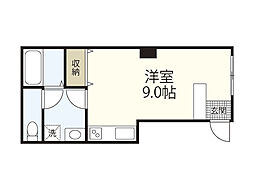 宏和32 3階ワンルームの間取り