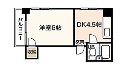 メゾンＫ＆Ｙ 4階1DKの間取り