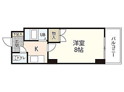 カルティエ城北通り 9階1Kの間取り
