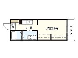 メゾン　ド　リコリス西霞 1階1Kの間取り