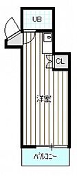 キュービック30 4階ワンルームの間取り