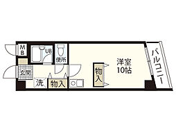 牛田本町　橋本ビル 1階ワンルームの間取り