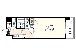 ＦＬＡＲＥ城北 2階1Kの間取り