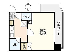 カルピオ吉島 6階1Kの間取り