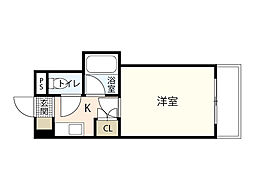 エステート古江新町 3階1Kの間取り