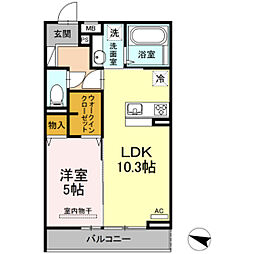 D-roomせのや 2階1LDKの間取り