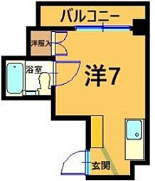 ハイムサンシルク ワンルームの間取図画像