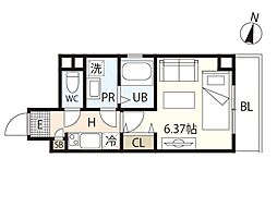 ＵＭＷＥＬＴ　ＢＩＬＤ　ＺＷＥＩ 2階1Kの間取り