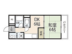 スタープラザ舟入 8階1DKの間取り