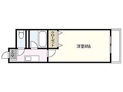 コンフォートNビル 4階1Kの間取り