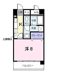ドリームシャトー深川 3階1Kの間取り