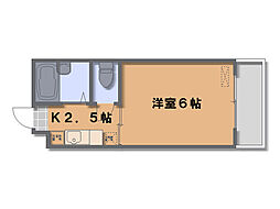 BM-8ビル 3階1Kの間取り