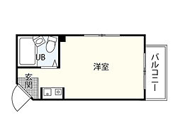 エクセル光南 4階ワンルームの間取り
