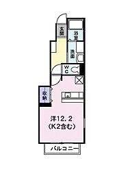 メルヒェンシュロース 1階ワンルームの間取り