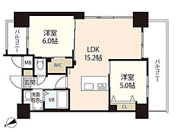 S-RESIDENCE鶴見町altano 12階2LDKの間取り