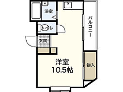 檜垣ビル 1Kの間取図画像