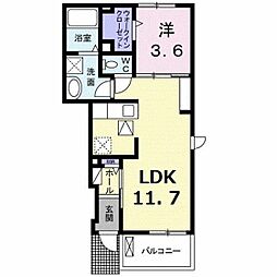 ブロッサムリアサ館 1LDKの間取図画像