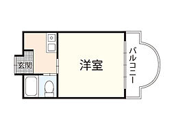 パラドール五日市中央 ワンルームの間取図画像