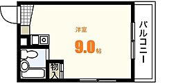 第17やたがいビル ワンルームの間取図画像