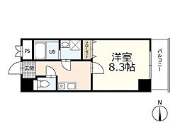 アクシーズビル 1DKの間取図画像