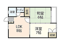 リバーフロントニシヒロ 2LDKの間取図画像