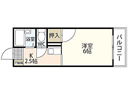 リバーシティ五日市 1Kの間取図画像