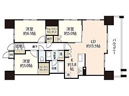 ソシオザ・プライド新白島 3LDKの間取図画像