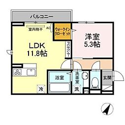 D-room寺家駅南A 1LDKの間取図画像