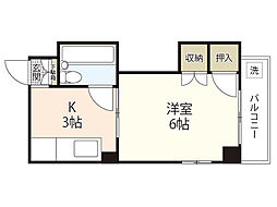 ピュアシティ 1Kの間取図画像