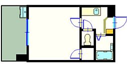 パーク朝日 1Kの間取図画像